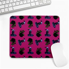 Gothic Girl Rose Pink Pattern Large Mousepads by snowwhitegirl