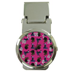 Gothic Girl Rose Pink Pattern Money Clip Watches by snowwhitegirl