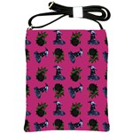 Gothic Girl Rose Pink Pattern Shoulder Sling Bag Front