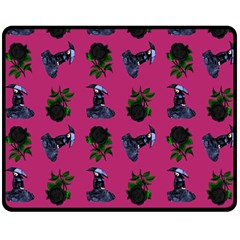 Gothic Girl Rose Pink Pattern Fleece Blanket (medium)  by snowwhitegirl