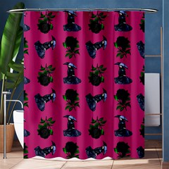 Gothic Girl Rose Pink Pattern Shower Curtain 60  X 72  (medium) 