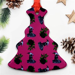 Gothic Girl Rose Pink Pattern Ornament (christmas Tree)  by snowwhitegirl