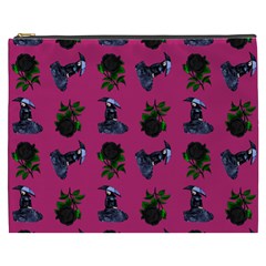 Gothic Girl Rose Pink Pattern Cosmetic Bag (xxxl) by snowwhitegirl