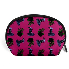 Gothic Girl Rose Pink Pattern Accessory Pouch (large)