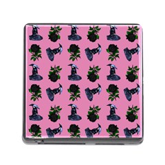 Gothic Girl Rose Light Pink Pattern Memory Card Reader (square 5 Slot) by snowwhitegirl