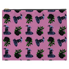 Gothic Girl Rose Light Pink Pattern Cosmetic Bag (xxxl) by snowwhitegirl