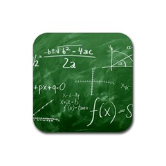 Mathematics Green Rubber Coaster (square)  by snowwhitegirl