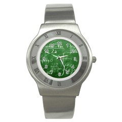 Mathematics Green Stainless Steel Watch by snowwhitegirl