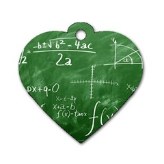 Mathematics Green Dog Tag Heart (two Sides) by snowwhitegirl