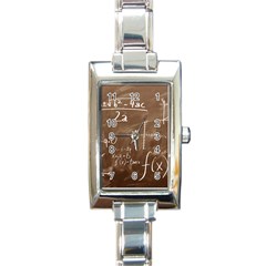 Mathematics Brown Rectangle Italian Charm Watch by snowwhitegirl