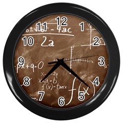 Mathematics Brown Wall Clock (black) by snowwhitegirl