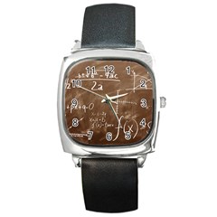 Mathematics Brown Square Metal Watch by snowwhitegirl