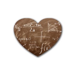 Mathematics Brown Rubber Coaster (heart)  by snowwhitegirl