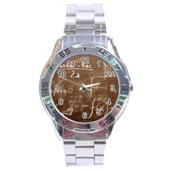 Mathematics Brown Stainless Steel Analogue Watch by snowwhitegirl