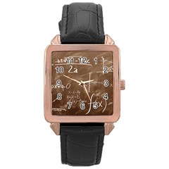 Mathematics Brown Rose Gold Leather Watch  by snowwhitegirl