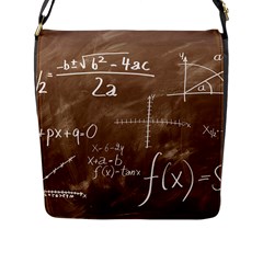 Mathematics Brown Flap Closure Messenger Bag (l) by snowwhitegirl