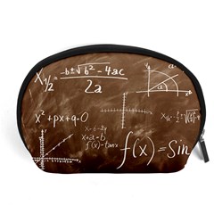 Mathematics Brown Accessory Pouch (large) by snowwhitegirl