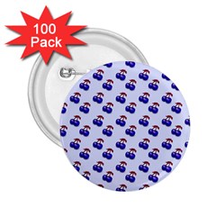 Retro Blue Cherries 2.25  Buttons (100 pack) 