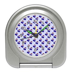 Retro Blue Cherries Travel Alarm Clock