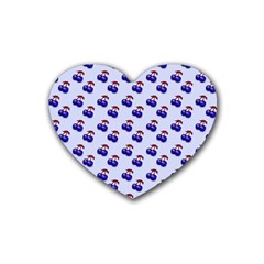 Retro Blue Cherries Heart Coaster (4 pack) 