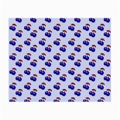 Retro Blue Cherries Small Glasses Cloth (2 Sides)