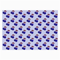 Retro Blue Cherries Large Glasses Cloth