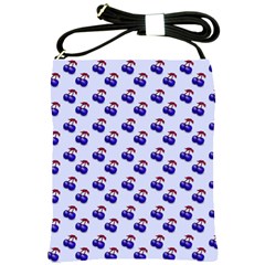 Retro Blue Cherries Shoulder Sling Bag