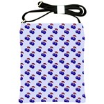 Retro Blue Cherries Shoulder Sling Bag Front