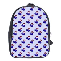 Retro Blue Cherries School Bag (XL)