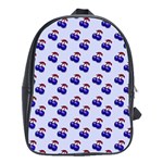 Retro Blue Cherries School Bag (XL) Front