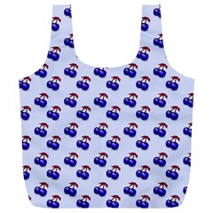 Retro Blue Cherries Full Print Recycle Bag (xl) by snowwhitegirl