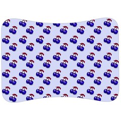 Retro Blue Cherries Velour Seat Head Rest Cushion