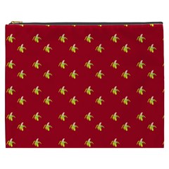 Peeled Banana On Red Cosmetic Bag (xxxl) by snowwhitegirl