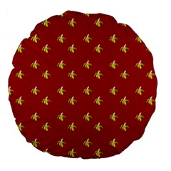 Peeled Banana On Red Large 18  Premium Round Cushions by snowwhitegirl