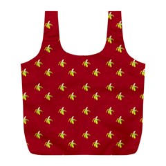 Peeled Banana On Red Full Print Recycle Bag (l) by snowwhitegirl