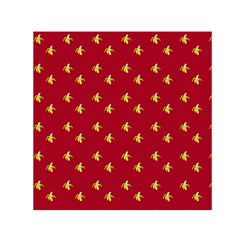 Peeled Banana On Red Small Satin Scarf (square) by snowwhitegirl