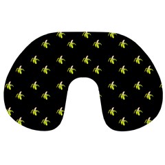 Peeled Banana On Black Travel Neck Pillow by snowwhitegirl