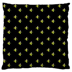 Peeled Banana On Black Large Flano Cushion Case (one Side) by snowwhitegirl