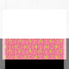 Peeled Banana On Pink Rectangular Jigsaw Puzzl by snowwhitegirl