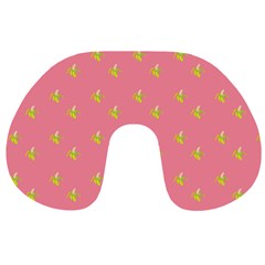 Peeled Banana On Pink Travel Neck Pillow by snowwhitegirl