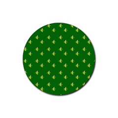 Peeled Banana On Green Rubber Coaster (round)  by snowwhitegirl