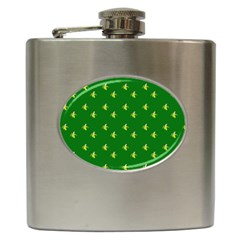 Peeled Banana On Green Hip Flask (6 Oz)