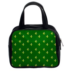 Peeled Banana On Green Classic Handbag (two Sides) by snowwhitegirl