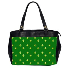 Peeled Banana On Green Oversize Office Handbag (2 Sides) by snowwhitegirl