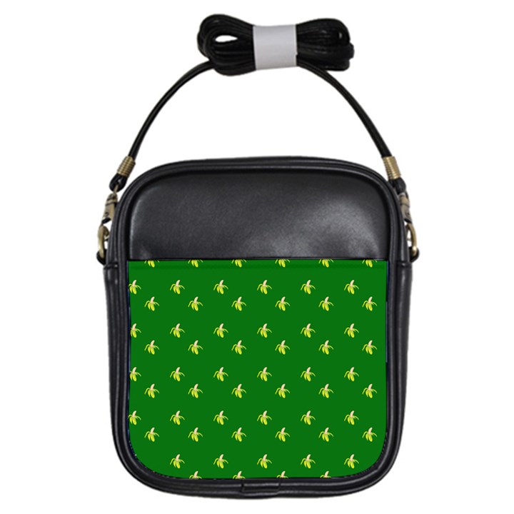 Peeled Banana On Green Girls Sling Bag