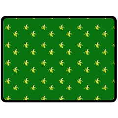 Peeled Banana On Green Fleece Blanket (large)  by snowwhitegirl