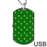 Peeled Banana On Green Dog Tag USB Flash (Two Sides) Front