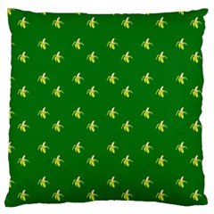 Peeled Banana On Green Large Cushion Case (two Sides) by snowwhitegirl