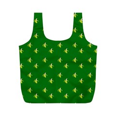 Peeled Banana On Green Full Print Recycle Bag (m) by snowwhitegirl