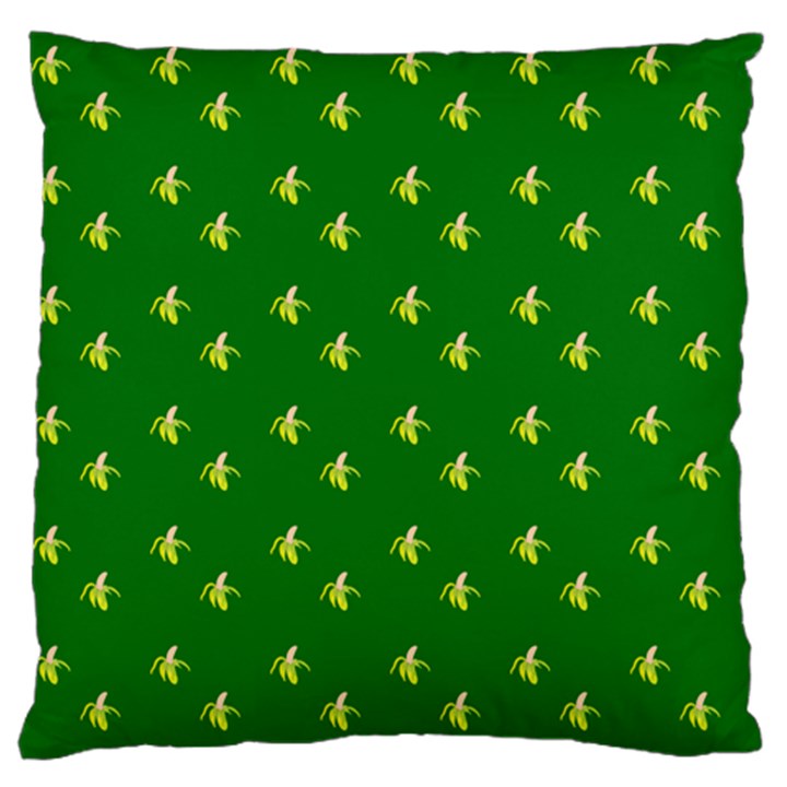 Peeled Banana On Green Large Flano Cushion Case (Two Sides)